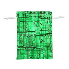 Green Circuit Board Computer Lightweight Drawstring Pouch (l) by Bakwanart