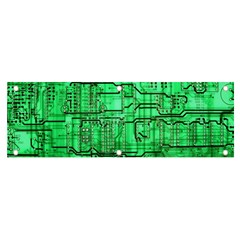 Green Circuit Board Computer Banner And Sign 6  X 2  by Bakwanart