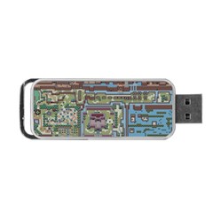 Arcade Game Retro Pattern Portable Usb Flash (two Sides) by Bakwanart