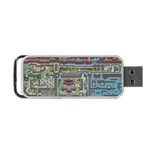 Arcade Game Retro Pattern Portable USB Flash (Two Sides) Front