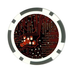 Red Computer Circuit Board Poker Chip Card Guard (10 Pack) by Bakwanart