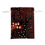 Red Computer Circuit Board Lightweight Drawstring Pouch (L) Front