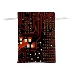 Red Computer Circuit Board Lightweight Drawstring Pouch (L) Back