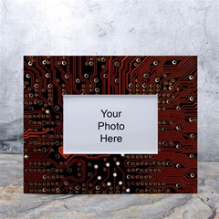 Red Computer Circuit Board White Tabletop Photo Frame 4 x6  by Bakwanart