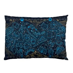 Position Of The Constellations Illustration Star Blue Pillow Case by Bakwanart