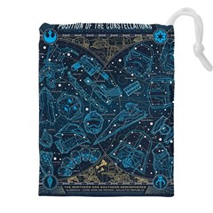 Position Of The Constellations Illustration Star Blue Drawstring Pouch (4xl) by Bakwanart