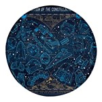 Position Of The Constellations Illustration Star Blue Round Glass Fridge Magnet (4 pack) Front