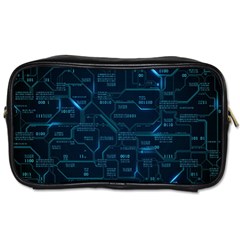 Technology Computer Circuit Boards Electricity Cpu Binary Toiletries Bag (two Sides) by Bakwanart