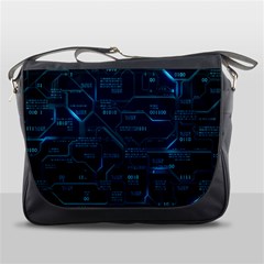 Technology Computer Circuit Boards Electricity Cpu Binary Messenger Bag by Bakwanart