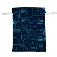 Technology Computer Circuit Boards Electricity Cpu Binary Lightweight Drawstring Pouch (xl) by Bakwanart