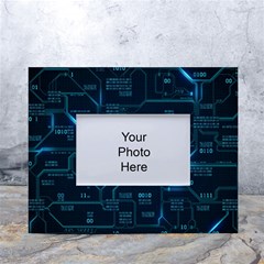 Technology Computer Circuit Boards Electricity Cpu Binary White Tabletop Photo Frame 4 x6  by Bakwanart