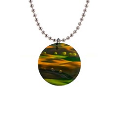 Landscape Usa Nature Washington State Trees Field Palouse 1  Button Necklace by Bakwanart