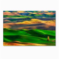 Grassland Nature Palouse Green Field Hill Sky Butte Postcard 4 x 6  (pkg Of 10) by Bakwanart