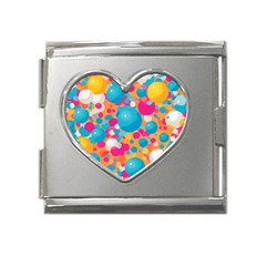 Circles Art Seamless Repeat Bright Colors Colorful Mega Link Heart Italian Charm (18mm) by 99art