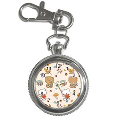 Bear Cartoon Background Pattern Seamless Animal Key Chain Watches by 99art