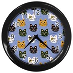 Cat Cat Background Animals Little Cat Pets Kittens Wall Clock (Black) Front