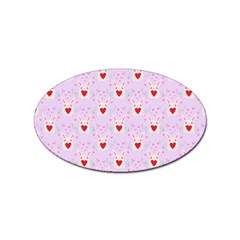 Easter Easter Bunny Hearts Seamless Tile Cute Sticker Oval (100 Pack) by 99art