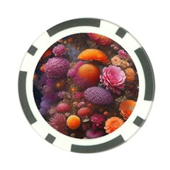 Flowers Blossoms Petals Blooms Poker Chip Card Guard by 99art