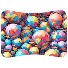 Pattern Seamless Balls Colorful Rainbow Colors Velour Seat Head Rest Cushion by 99art