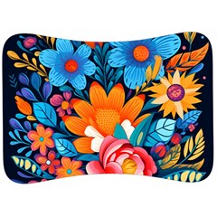 Flowers Bloom Spring Colorful Artwork Decoration Velour Seat Head Rest Cushion by 99art