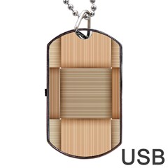 Wooden Wickerwork Texture Square Pattern Dog Tag Usb Flash (one Side) by 99art