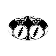 Black And White Deadhead Grateful Dead Steal Your Face Pattern Sticker (oval) by 99art