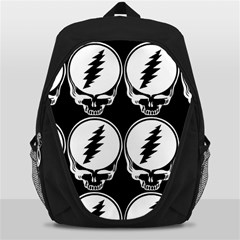 Black And White Deadhead Grateful Dead Steal Your Face Pattern Backpack Bag by 99art