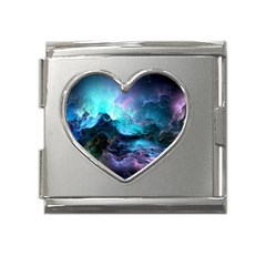 Abstract Graphics Nebula Psychedelic Space Mega Link Heart Italian Charm (18mm) by 99art