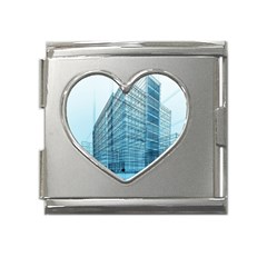 Architecture Blue Drawing Engineering City Modern Building Exterior Mega Link Heart Italian Charm (18mm) by 99art