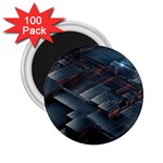 Architectural Design Abstract 3d Neon Glow Industry 2.25  Magnets (100 pack)  Front