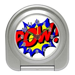 Pow Comic Comic Book Fight Travel Alarm Clock by 99art