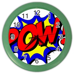 Pow Comic Comic Book Fight Color Wall Clock by 99art