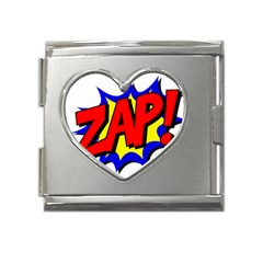 Zap Comic Book Fight Mega Link Heart Italian Charm (18mm) by 99art