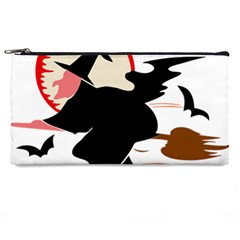 Bat Broom Broomstick Pencil Case by 99art