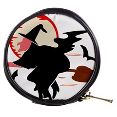 Bat Broom Broomstick Mini Makeup Bag by 99art