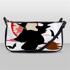 Bat Broom Broomstick Shoulder Clutch Bag by 99art