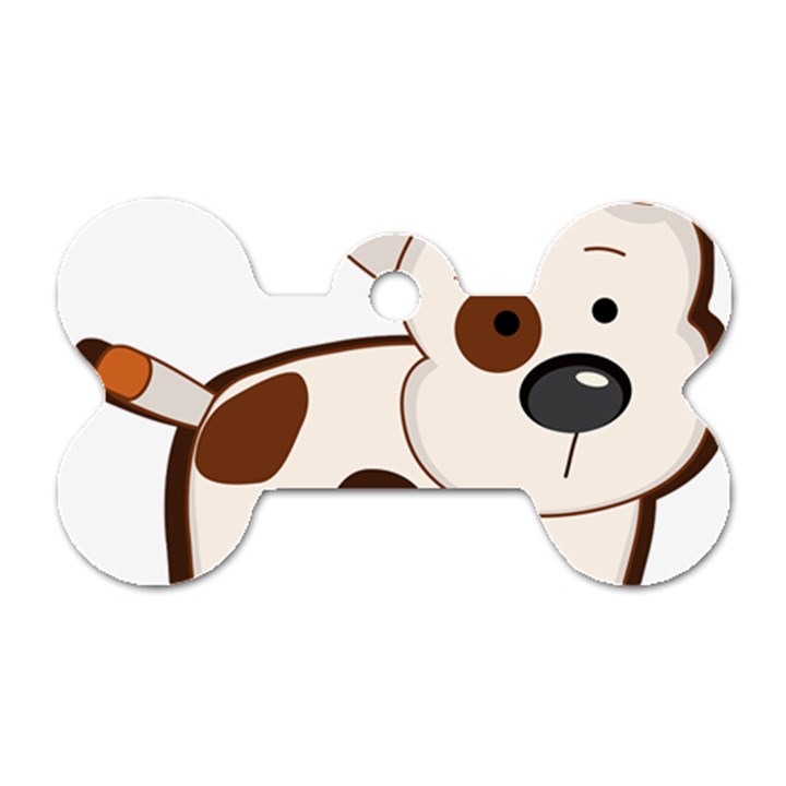 Animation-dog-cute-cartoon-drawing Dog Tag Bone (Two Sides)