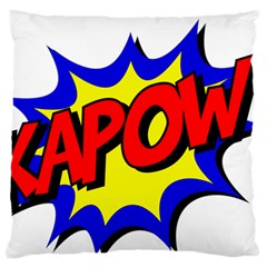 Kapow-comic-comic-book-fight Large Premium Plush Fleece Cushion Case (two Sides) by 99art