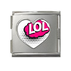 Lol-acronym-laugh-out-loud-laughing Mega Link Heart Italian Charm (18mm) by 99art