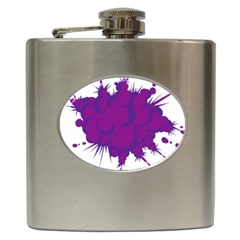 Explosion-firecracker-pyrotechnics Hip Flask (6 Oz) by 99art