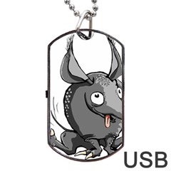 Animal-armadillo-armored-ball- Dog Tag Usb Flash (one Side) by 99art