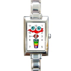 Animation-eyes-cartoon-cute-comic Rectangle Italian Charm Watch by 99art