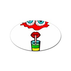 Animation-eyes-cartoon-cute-comic Sticker (oval) by 99art