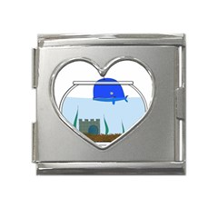 Wal-fish-small-world-lake-sea Mega Link Heart Italian Charm (18mm) by 99art