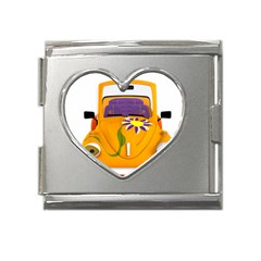 Car-transportation-cartoon-comic Mega Link Heart Italian Charm (18mm) by 99art