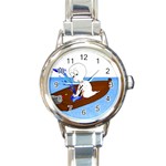 Spirit-boat-funny-comic-graphic Round Italian Charm Watch Front