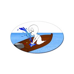 Spirit-boat-funny-comic-graphic Sticker (oval) by 99art