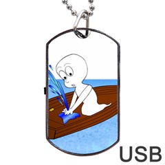 Spirit-boat-funny-comic-graphic Dog Tag Usb Flash (one Side) by 99art