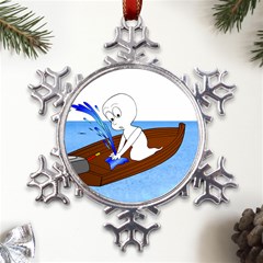 Spirit-boat-funny-comic-graphic Metal Large Snowflake Ornament by 99art