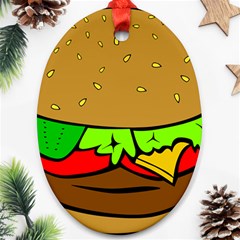 Hamburger-cheeseburger-fast-food Ornament (oval) by 99art